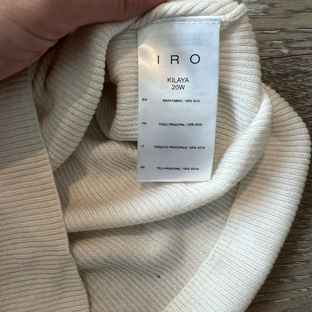 IRO Cream Ribbed Sleeveless Turtleneck Top - Picture 5 of 5